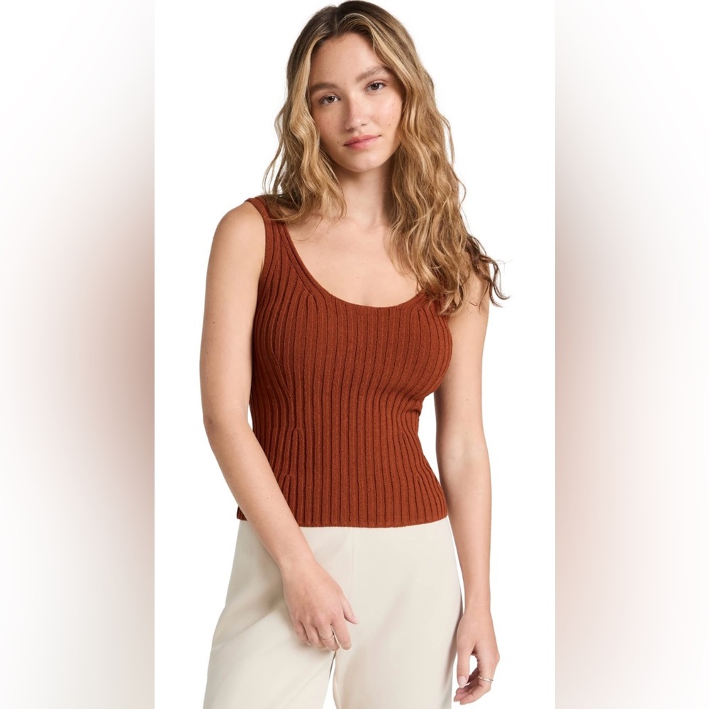 Vince Tie Back Ribbed Knit Tank Top- XL